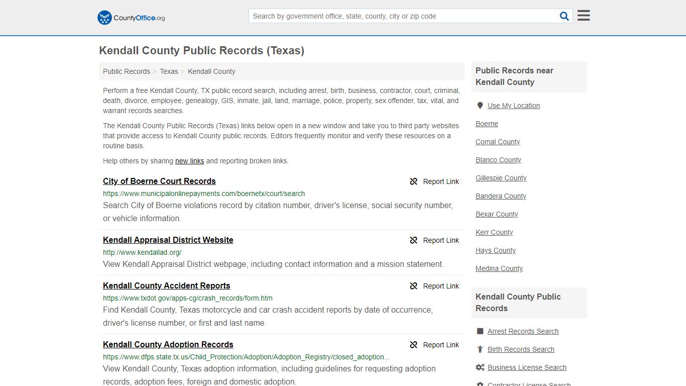 Public Records - Kendall County, TX (Business, Criminal ...